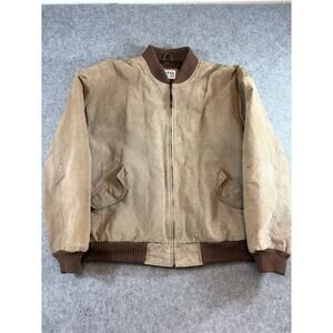 VTG MTO International Suede Aviator Bomber Jacket Mens L Leather Streetwear 90s